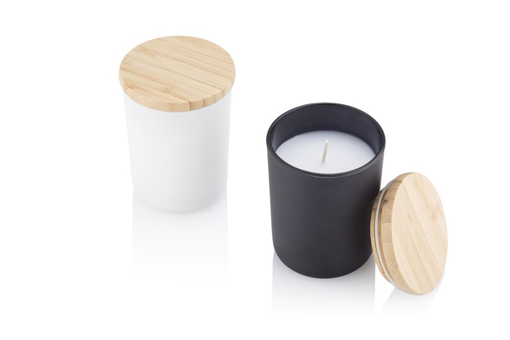 NOUM - Arabic Oudh Scented Glass Candle with Bamboo Lid - White