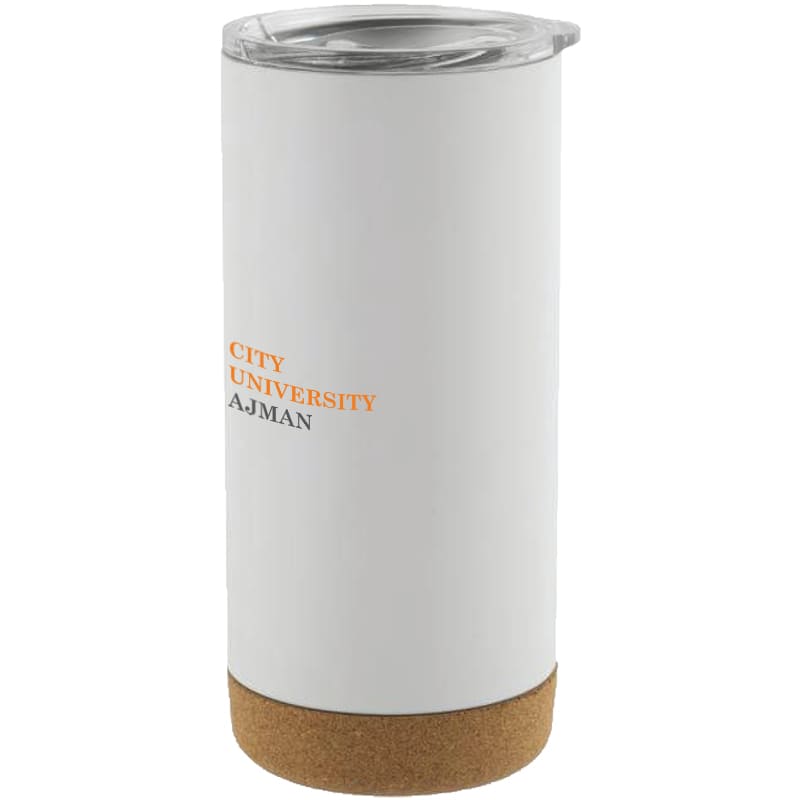 CU Insulated Tumbler with Cork - White (480ml)