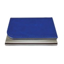 Brushed Metal Cardholder With PU Covering Blue