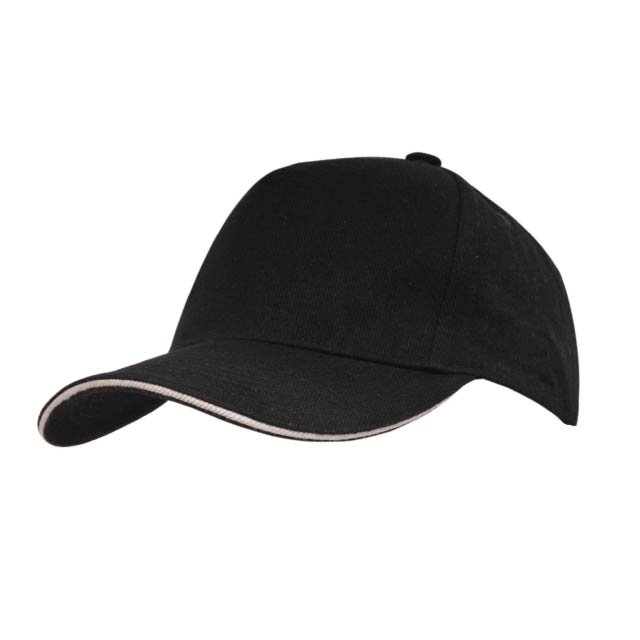 Hans Larsen Cotton Cap-Black/Grey