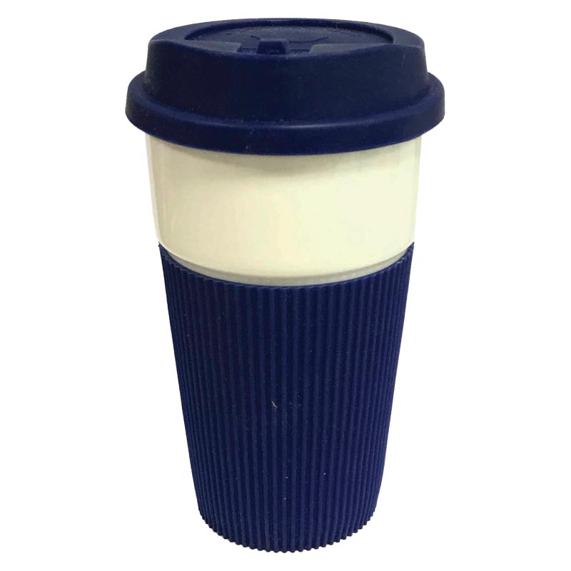 Ceramic Mug With Silicon Grip & Lid